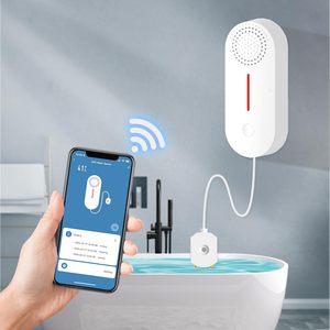 Détecteur d'alarme de niveau d'eau et de fuite WiFi TUYA APP, capteur de surveillance sans fil, alerte sonore et lumineuse, détecteur pour la maison, la cuisine, la salle de bain - Product Image 1