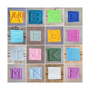 Set di lettere Montessori quadrate afgane Bobble personalizzate giocattoli decorazione alfabeti all'uncinetto - Product Image 1