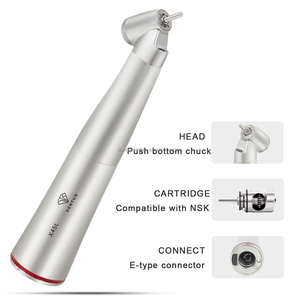 Handpiece della testa di angolo di 45 gradi con la 1:4 ottica. 2 che aumenta Quattro <span class=keywords><strong>Burs</strong></span> dello spruzzo FG per il <span class=keywords><strong>Micro</strong></span> motore elettrico della sedia dentaria - Product Image 6