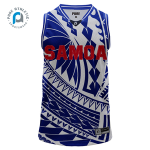 Saf Samoa özel toptan polinezya kabile dövme örgü erkek atletik spor t-shirt basketbol forması gömlek atlet - Product Image 1