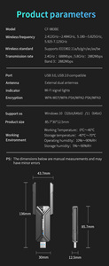 COMFAST Plug-and-Play WiFi 7 Adaptador USB Tarjeta de red inalámbrica de velocidad tribanda ultrarrápida de 6500Mbps con <span class=keywords><strong>WPA3</strong></span> Seguridad de la red de la tarjeta - Product Image 6