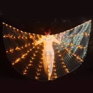 High Quality Rainbow Girls Carnival Props Adjustable Stick <b>Belly</b> <b>Dance</b> Wing Adult Stage Performance Led Wings - Product Image 3