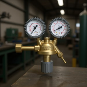 Régulateur de gaz pour soudage professionnel avec double manomètre et corps en laiton - Product Image 3