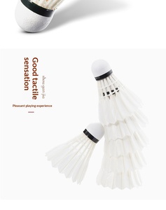 Volants de <span class=keywords><strong>badminton</strong></span> Air-to-air <span class=keywords><strong>en</strong></span> plumes de canard CK1688club, <span class=keywords><strong>double</strong></span> tête, noyau <span class=keywords><strong>en</strong></span> liège sandwich, niveau tournoi professionnel, lot de 12 - Product Image 6