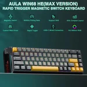 Tastiera Magnetica AULA WIN68 HE PRO per Esports, Cablata con Rapid Trigger, 8K Return, RGB, Hotswap, 68% Low Latency, Tastiera da Gaming Personalizzabile - Product Image 3
