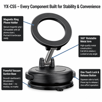 Support de téléphone à ventouse robuste YIXIN - 360° °   Support pivotant universel pour iPhone 17/16 et Android, sans outils requis LOGO