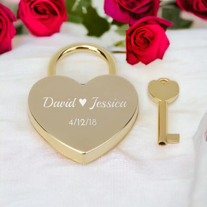 Personalized Heart Lock Custom Engraving Picture Photo Name Date <strong>for</strong> Couple <strong>Boyfriend</strong> Girlfriend Key <strong>Valentine</strong> Lover <strong>Gift</strong> - Product Image 1