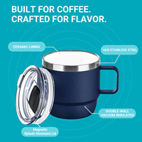 Couvercle de gobelet isotherme en acier inoxydable 304, avec logo personnalisé, pour tasses à café, bureau, voyage, et mugs à revêtement céramique