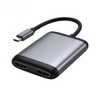 Moniteur double 4K60Hz pour station d'accueil Type-C avec adaptateur USB-C double 4K pour USB 3.0 PD100W