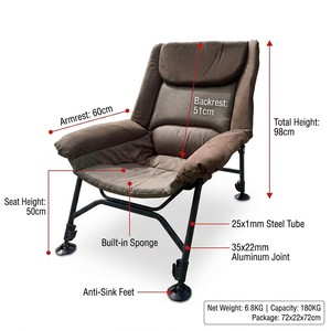 Chaises pliantes ergonomiques personnalisées, épaisses, confortables, réglables <span class=keywords><strong>en</strong></span> hauteur, portables, pour l'extérieur, le camping, le jardin, la plage, la pêche - Product Image 2
