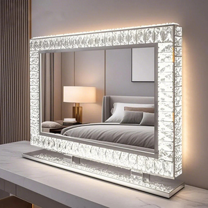 Espelho Led De Maquiagem Brilho De Luxo Diamante Cristal Hollywood Espelho De Maquiagem Hollywood Espelho Com Luzes LED