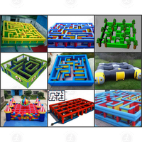 Labyrinthe gonflable géant portable pour adultes/enfants, château gonflable, jeu de laser game à vendre