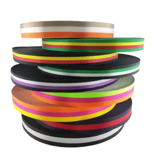 25mm Wide Dense Pattern Colorblock Nylon Inter-colored Webbing Shoe Material Decorative Belt