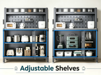 Yuzhengpeng Meuble de rangement multifonctionnel en acier inoxydable de 100 cm, armoire autoportante avec étagères réglables, résistant à la rouille et durable