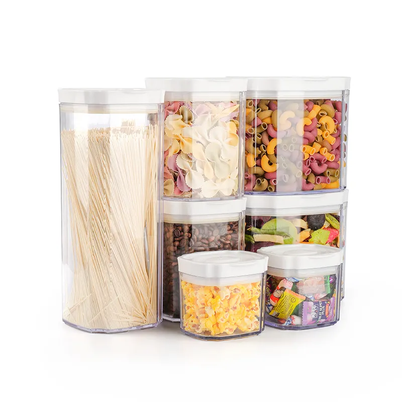 Good Quality 7 Packs Plastic Clear Kitchen Storage Container Airtight Food Container For Camping