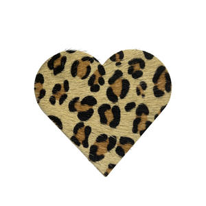 7,62*7cm Horse Cow Hair Patch Herzförmiges Leder etikett Echtes Leder etikett DIY - Product Image 1