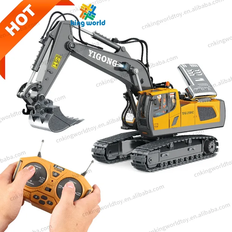 Offre Spéciale RC pelle/Bulldozer 1/20 2.4GHz 11CH RC Construction camion véhicules d'ingénierie avec Hobby lumières musique RC pelle