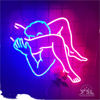 Letrero LED de Neón USB Personalizable, Diseño de Mujer Sexy, Decoración de Pared de Acrílico Transparente para Oficina o Fiesta de Cumpleaños, Luces de Neón