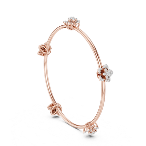 Bracelet élégant en or rose avec diamants de laboratoire, bijoux fins de créateur, cadeau de mode élégant pour femmes - Product Image 2