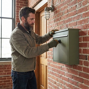 Boîtes aux lettres de bureau étanches pour l'extérieur Boîte aux lettres debout à clé en métal avec style <span class=keywords><strong>vintage</strong></span> sécurisée pour une utilisation en appartement - Product Image 3