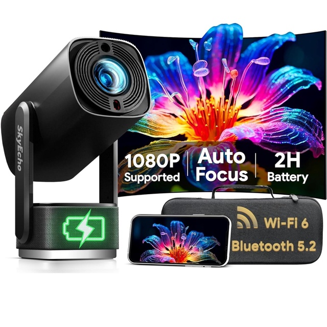 Auto Focus Battery Powered Portable Projector K2 Data Show Mini Mobile Video 4k HD 1080P Movie Theater Android WIFI