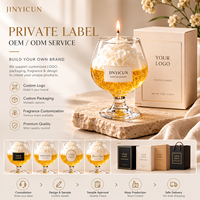 Bougie parfumée personnalisée en verre à whisky ou bière, bougie dessert en cire de soja et gelée, senteurs variées, vente en gros, marque privée, OEM