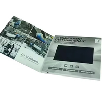 Brosur Video Grosir Layar LCD IPS Buku Video Kustom Baterai Isi Ulang Buku Memori Kartu Ucapan Video Saklar Magnet