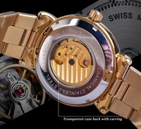 Montres mécaniques automatiques pour hommes, décontractées, avec logo personnalisé, en acier inoxydable, cadran à phase de lune ajourée, bracelet en acier et verre minéral