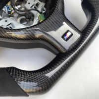 Volant sport en cuir et fibre de carbone en forme de D avec garniture pour BMW E46 M3, forme et couleur personnalisées en cuir