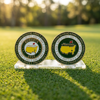 Pièces de monnaie magnétiques personnalisées en métal pour le golf, 40 mm, avec marqueurs de balle de golf amovibles, technique de moulage
