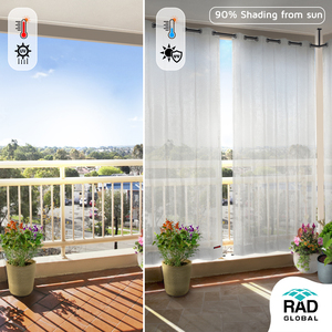 White HDPE Eyelet Outdoor <b>Curtains</b> 150 GSM with Clean Minimal Elegance and Durable Weather Resistant Comfort for Modern Outdoor - Product Image 3
