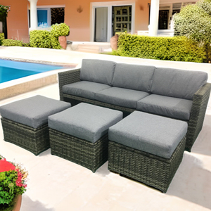 Outdoor Wicker Multi-functional Sofa Ottaman Garden Patio Furniture Space Saving Storage Cabinet