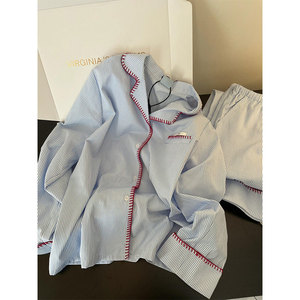<span class=keywords><strong>Pigiama</strong></span> di Lusso Blu e <span class=keywords><strong>Bianco</strong></span> in <span class=keywords><strong>Raso</strong></span> Traspirante, Pigiami da Donna con Maniche Lunghe e Pantaloni Lunghi - Product Image 1