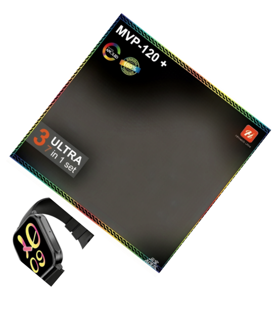 MVP120 Plus Smartwatch Reloj 4 Bracelets Connected Smart Watch Connectee Montre Intelligentes with Headphones