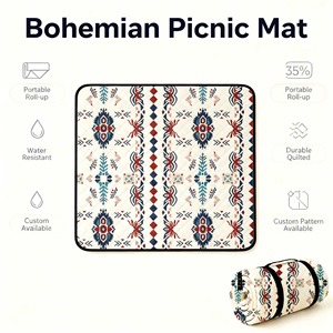 Manta de Picnic Plegable Impermeable, Ligera y Compacta, Estilo Bohemio, Blanca, Gruesa, Portátil, Lavable a Máquina, para Acampar al Aire Libre - Product Image 2
