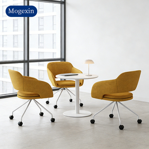 Modern Fabric Office <b>Chair</b> Ergonomic Swivel Accent <b>Chair</b> with 5-Star Base and Casters for Home Office - Product Image 3
