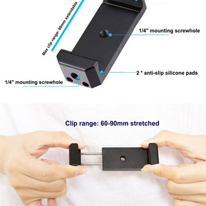 Tùy Chỉnh Nhôm <span class=keywords><strong>Tripod</strong></span> Điện Thoại Di Động Kẹp <span class=keywords><strong>Clip</strong></span> Bracket Kim Loại Điện Thoại Di Động Chủ Với 1/4 Vít Adapter - Product Image 5