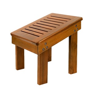 Wooden <b>Bathroom</b> Footstool Tilting Leg Massage Shower <b>Stool</b> Solid Wood Home Multi Purpose Entryway Shoe Changing Seat - Product Image 5
