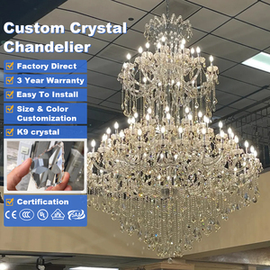 Lustre en cristal K9 de luxe personnalisé Maria Theresa, grand luminaire suspendu pour villa, escalier, hall d'hôtel, projet de décoration de mariage - Product Image 1