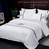 Parure de lit en pur coton pour hôtels cinq étoiles, gîtes et Airbnb – Housse de couette, drap, broderie personnalisée, vente en gros