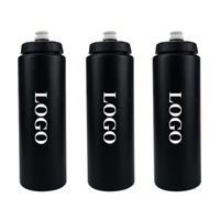 Bouteille d'eau en plastique souple de 24 oz pour vélo et sport, sans BPA, qualité alimentaire, réutilisable, portable, avec logo personnalisé – Vente en gros