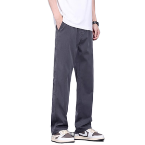 Fesho กางเกงขากว้างผู้ชาย, กางเกงลำลองขากว้างขนาดใหญ่ผ้าคอตตอน100% เอวสูงถนนฤดูใบไม้ร่วง - Product Image 1