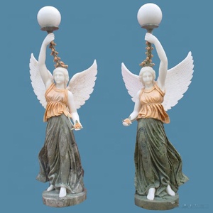 Estatua de Ángel de tamaño natural para jardín, piedra grande romana pulida - Product Image 6