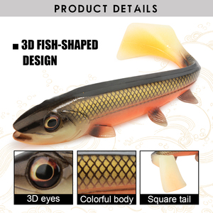 เหยื่อตกปลา CHEERY Spinpoler ขนาด 14 ซม./18 ซม. แบบ Swimbait หางสี่เหลี่ยม เหยื่อปลอมชนิดนิ่ม สำหรับตกปลา Pike, Perch, ปลาดุก เหยื่อ Wobbler สำหรับปลาขนาดใหญ่ - Product Image 3