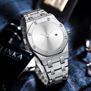Montre Homme Style Affaires Mouvement Quartz Étanche 30M Bracelet en Alliage Boîtier Octogonal 45mm Aiguille Tendance Noir Personnalité Cool - Product Image 4