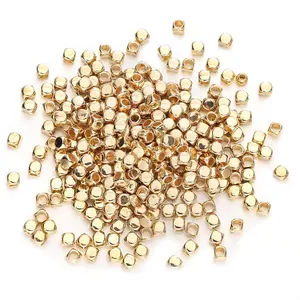 5mm 씨앗 비즈 Suppliers-DIY Gold plating 5mm Square Cuboid Seed Beads Plastic CCB Loose Beads For Bracelet Necklace Findings Jewelry Making Accessories