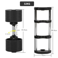 Haltères réglables de Fitness, 20kg/40kg 80lb, levage de poids