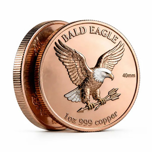 Pièce de monnaie Aigle <span class=keywords><strong>chauve</strong></span> en cuivre pur 999 de 1 oz, motif sommet de montagne et ailes épanouies, médaille de collection artistique - Product Image 3