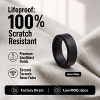 Keramik-Ehering Verlobungsring Flach Komfortabel Sandgestrahlt 4mm Breite Sofort Lieferbar Individuelle Gravur Schnelle Lieferung Schmuck