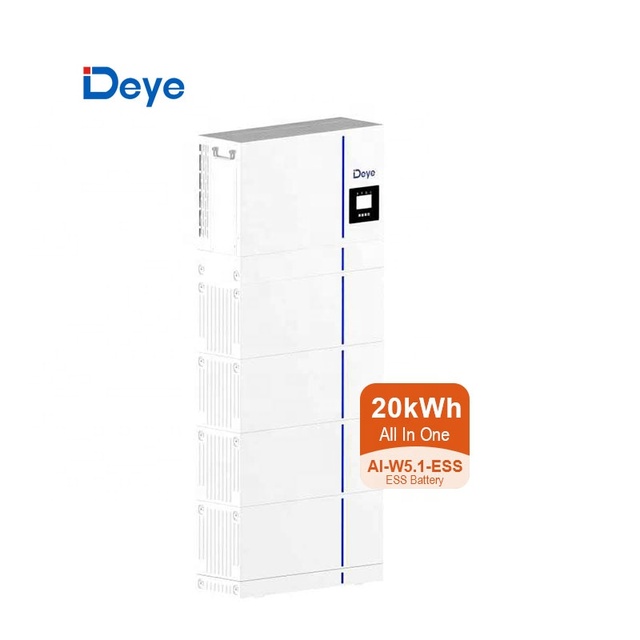 Deye ESS Battery Al W5.1-ESS 5kWh 10kWh 20kWh 51.2V 100Ah 200Ah Stackable All-in-one LiFePO4 Battery with Deye Hybrid Inverter